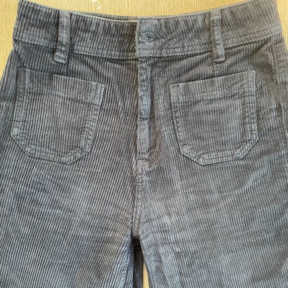 Fat face wide leg charcoal grey corduroy pants. Size US 2R - Picture 1 of 8